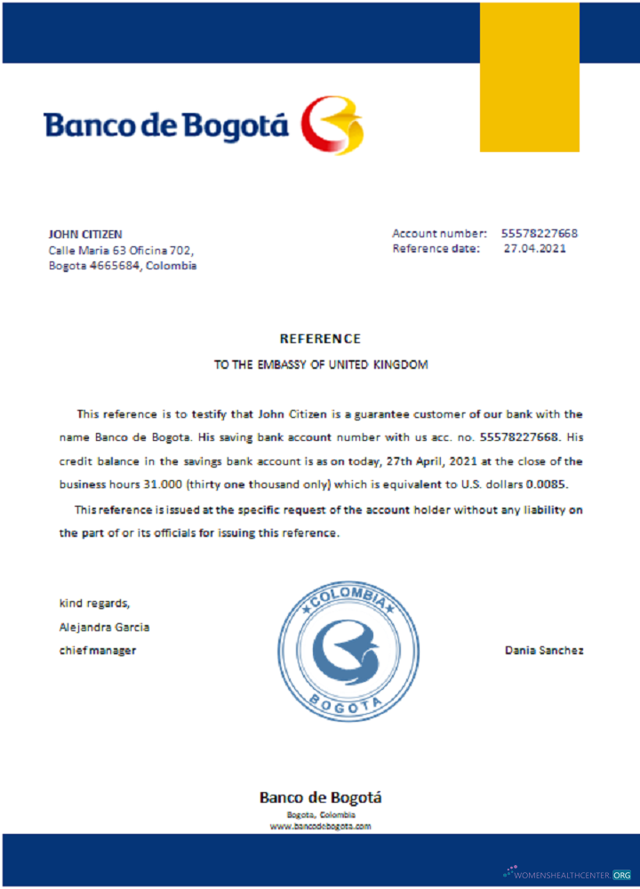 Download Colombia Banco de Bogotá reference Photoshop template